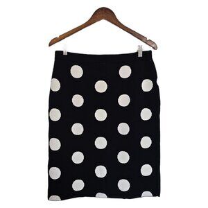Dot knit black and white midi pencil skirt size medium